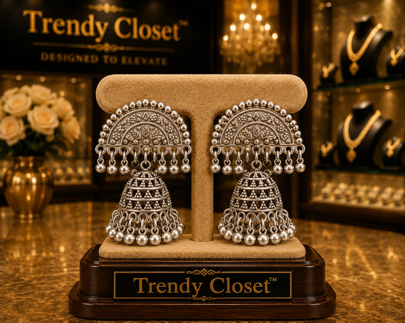 Moonlit Heritage Jhumkas — Accessories at Trendy Closet, Morrisville NC