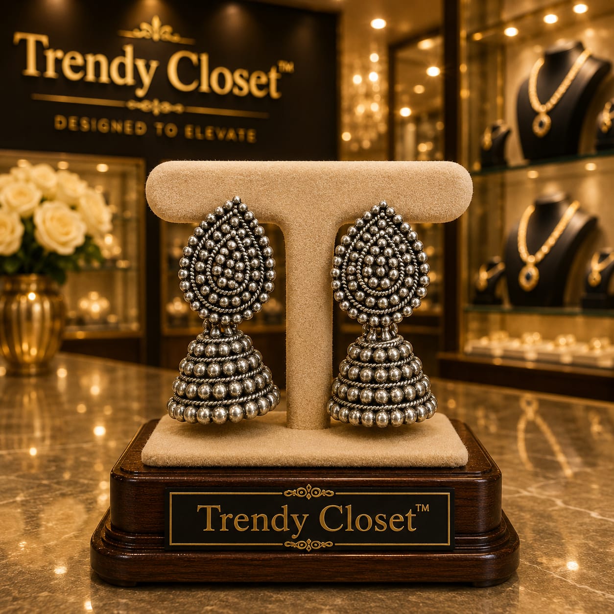 Antique Silver Jhumkas — Accessories at Trendy Closet, Morrisville NC