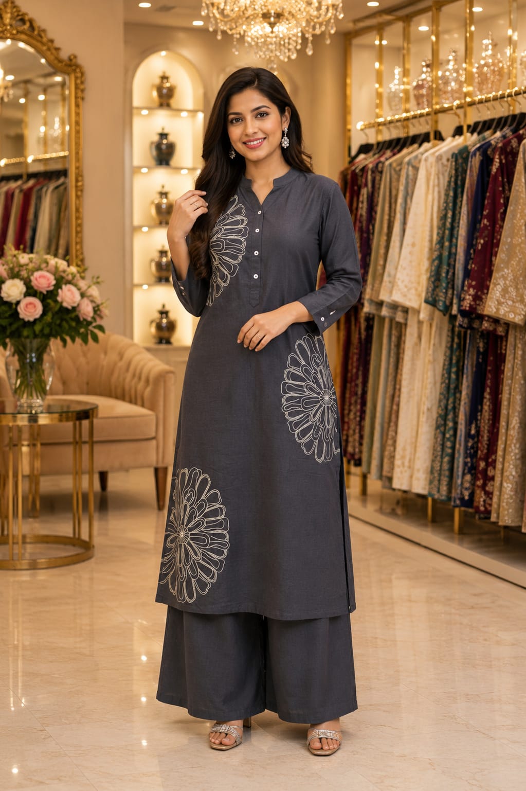 Midnight Dahlia Palazzo Set — Palazzo Set at Trendy Closet, Morrisville NC