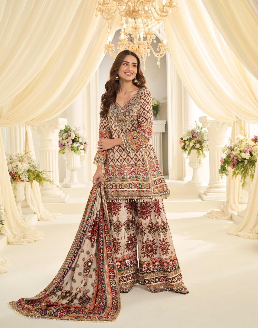 Mosaic Muse Sharara Set — Sharara Suits at Trendy Closet, Morrisville NC