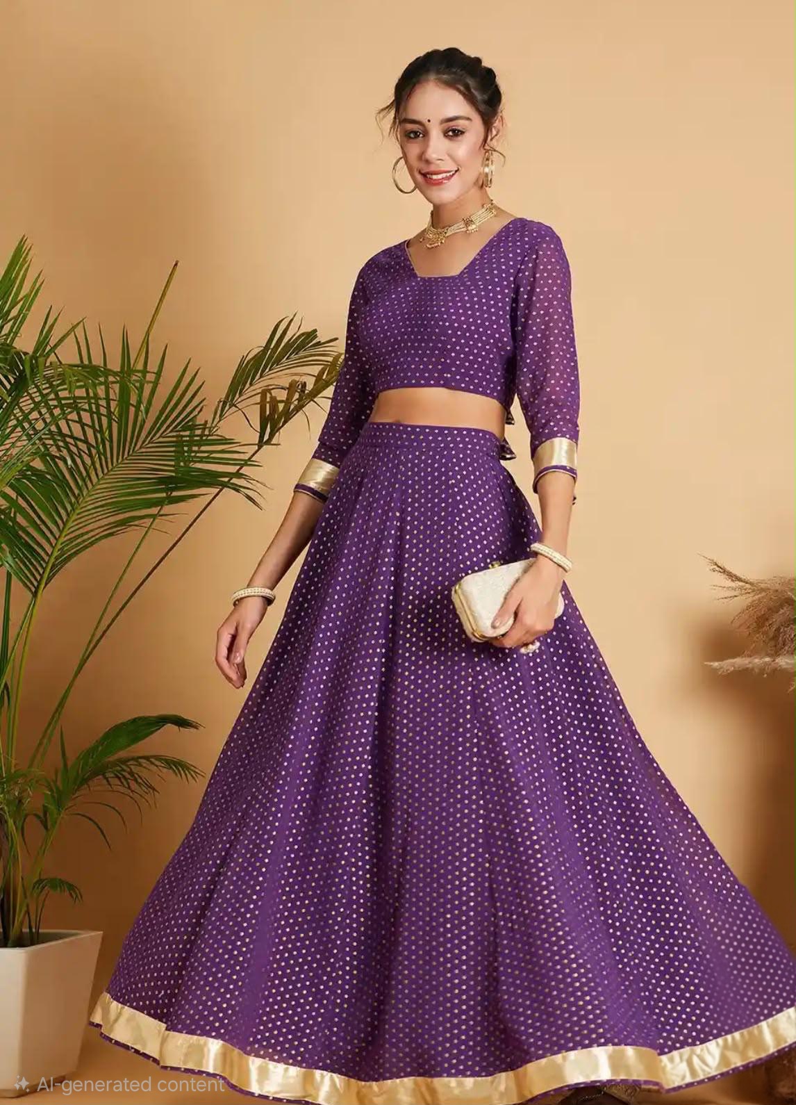Amethyst Glimmer Lehenga — Lehengas at Trendy Closet, Morrisville NC
