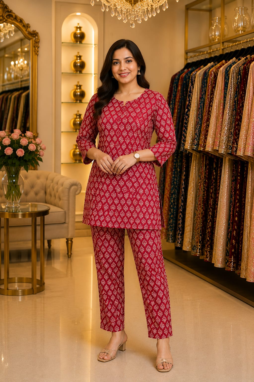 Crimson Bloom Co-ord Set — Co-ord Set at Trendy Closet, Morrisville NC