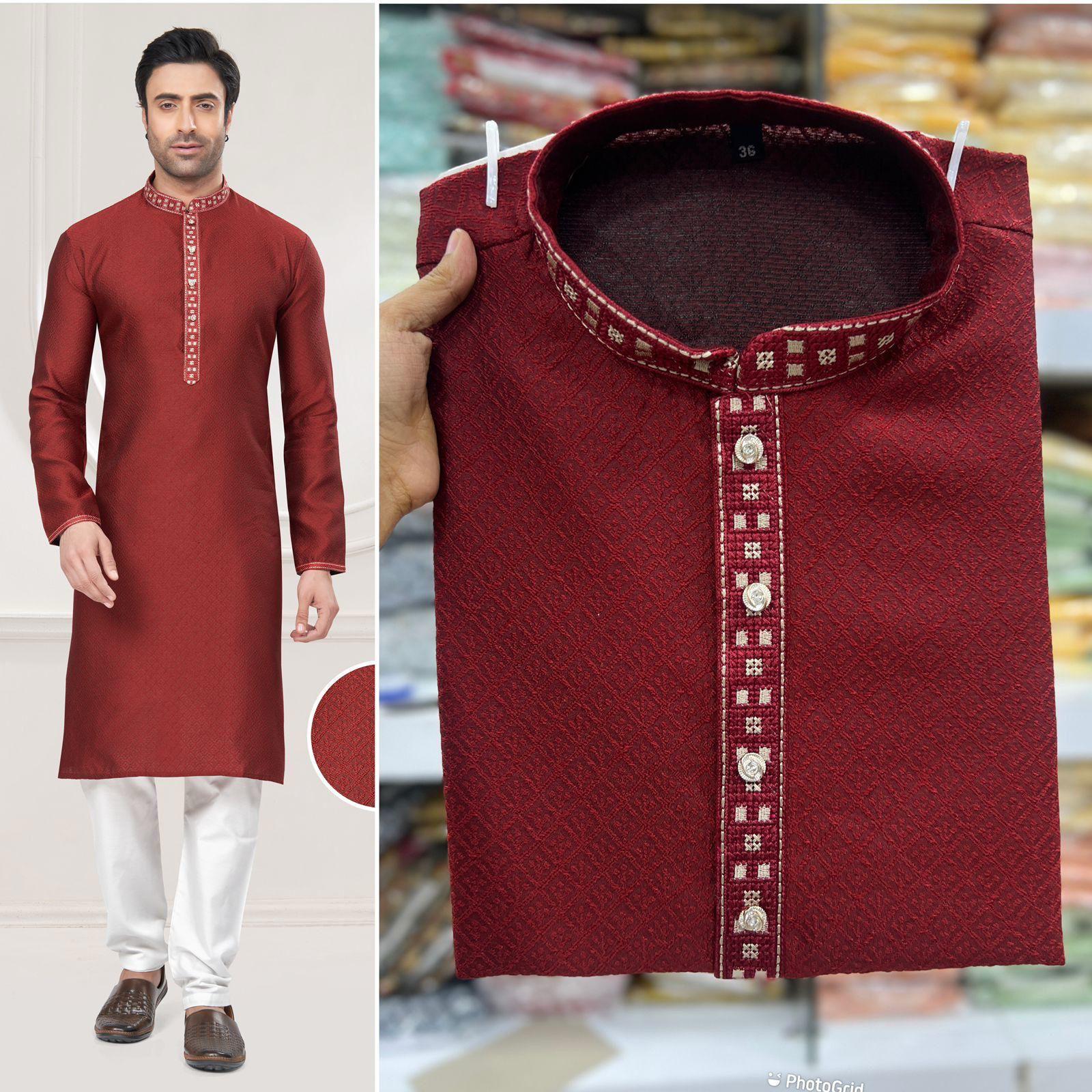 Crimson Heritage Kurta — Men's Wear at Trendy Closet, Morrisville NC