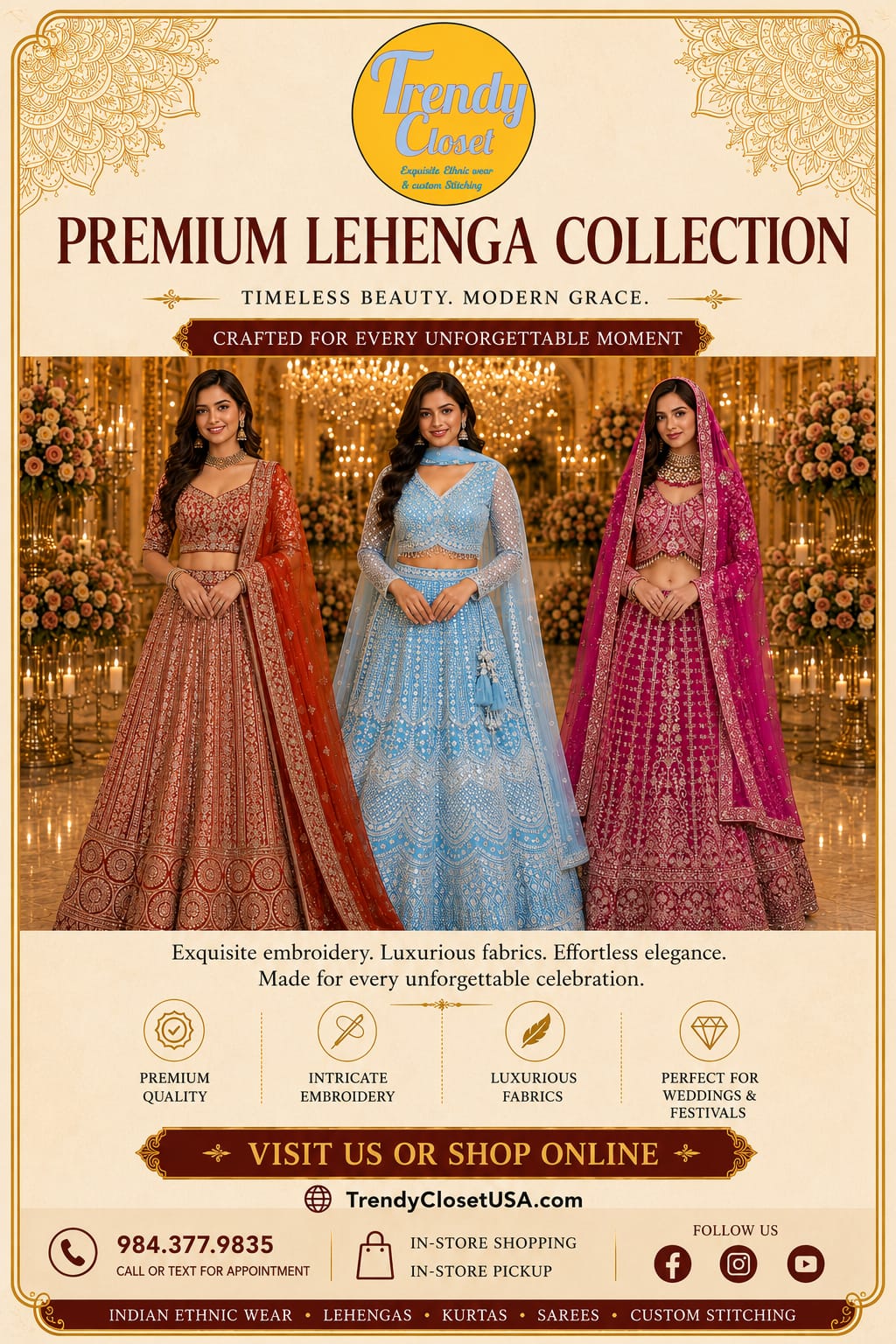 Ethereal Elegance Lehenga Suite — Lehengas at Trendy Closet, Morrisville NC