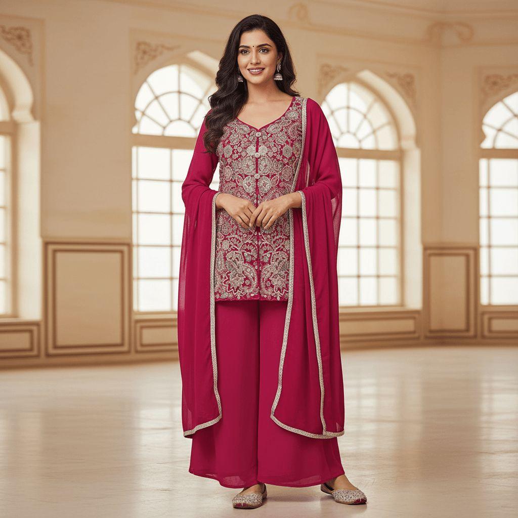 Magenta Filigree Palazzo Set — Palazzo Set at Trendy Closet, Morrisville NC