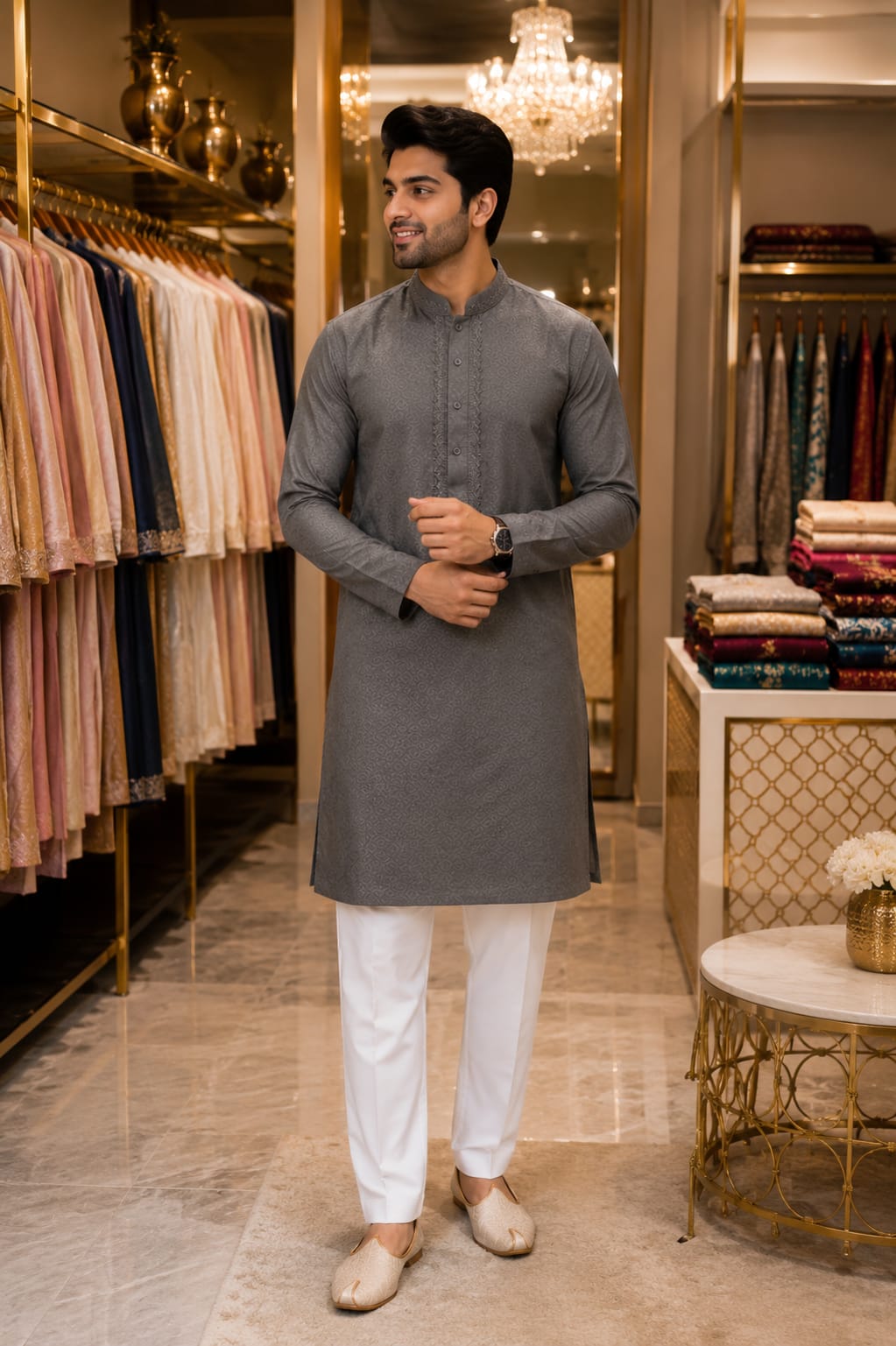 Midnight Slate Jacquard Set — Men's Wear at Trendy Closet, Morrisville NC