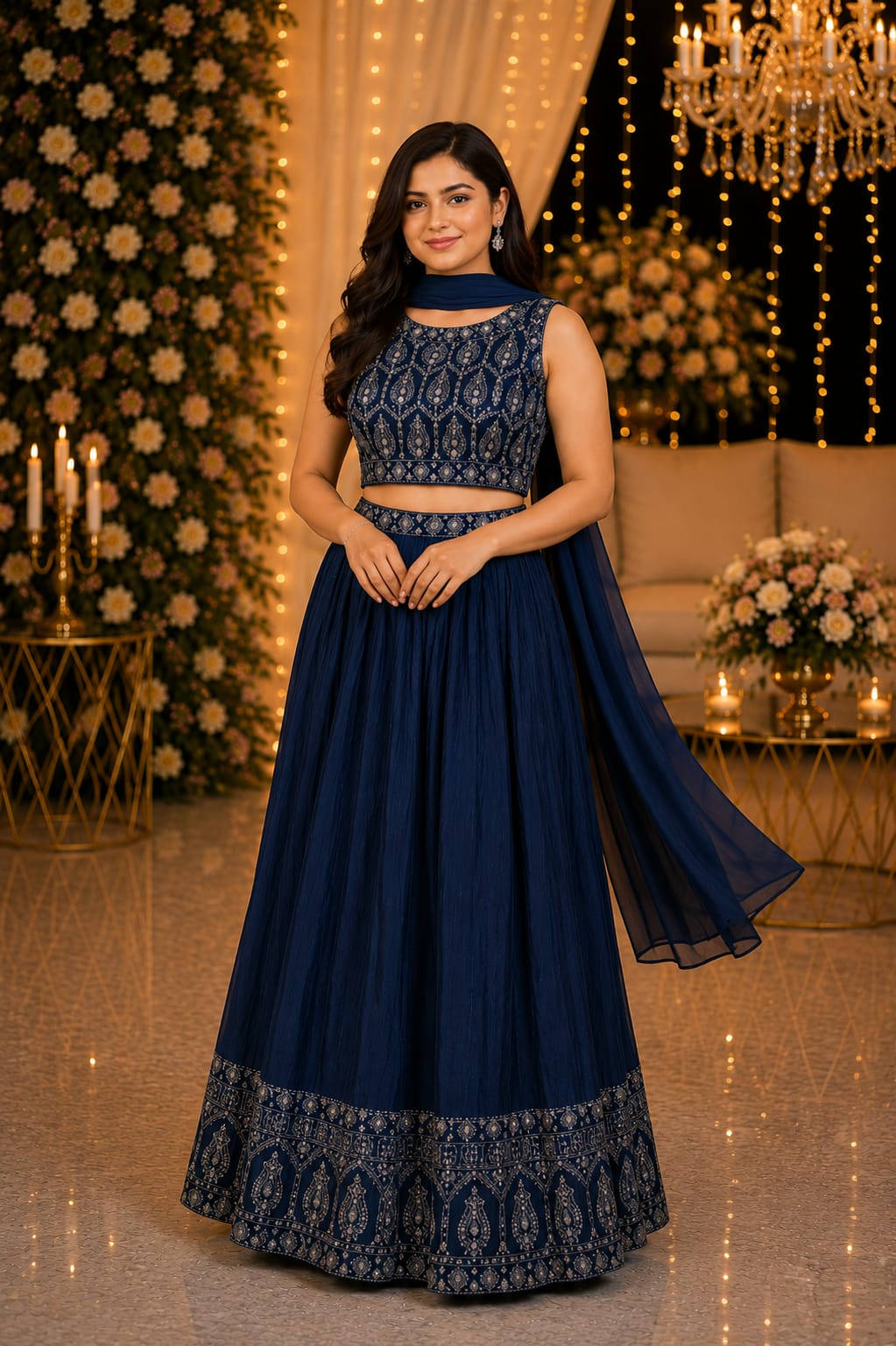 Midnight Starburst Lehenga — Lehengas at Trendy Closet, Morrisville NC