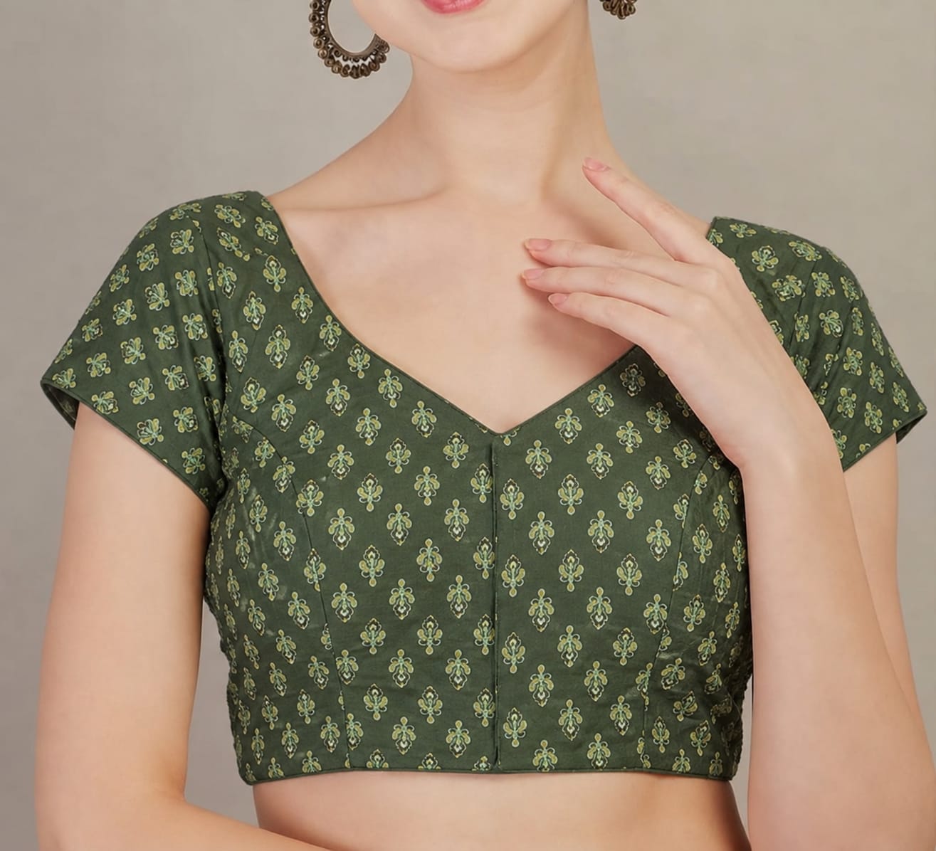 Olive Garden Motif Blouse — Blouse (Top) at Trendy Closet, Morrisville NC