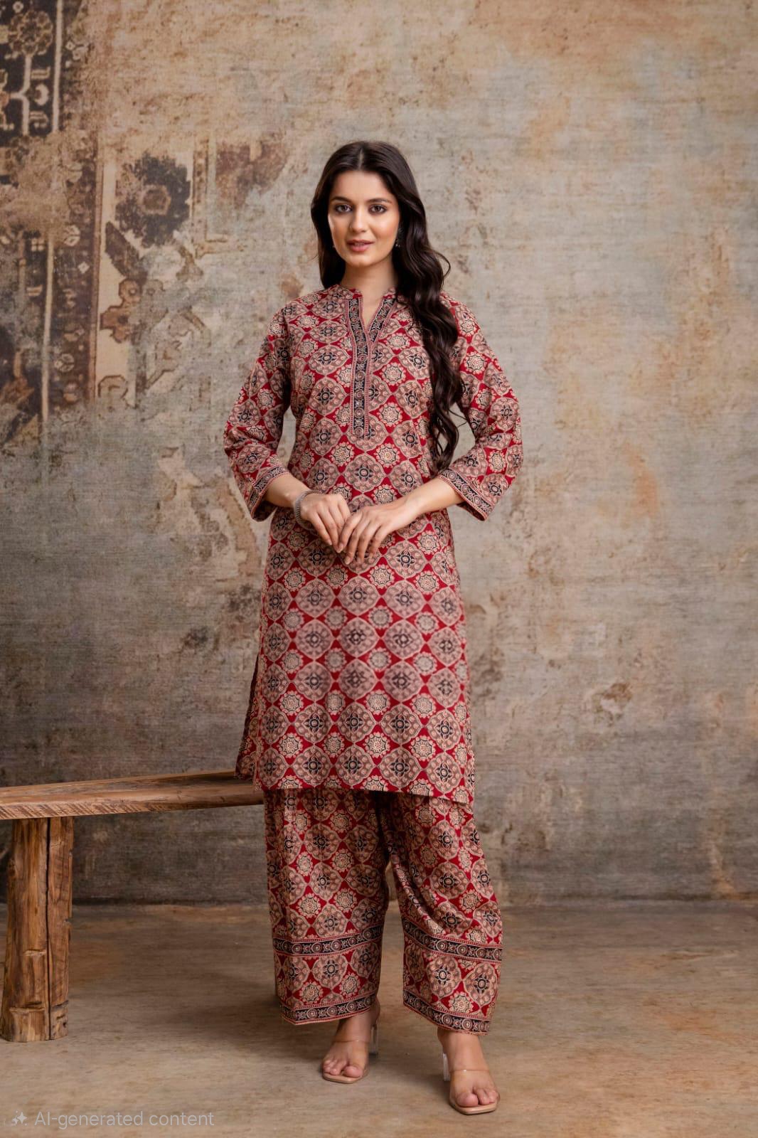 Ruby Ajrakh Heritage Set — Co-ord Set at Trendy Closet, Morrisville NC