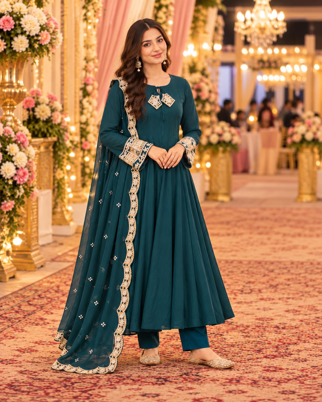 Teal Serenity Anarkali — Suit Set at Trendy Closet, Morrisville NC