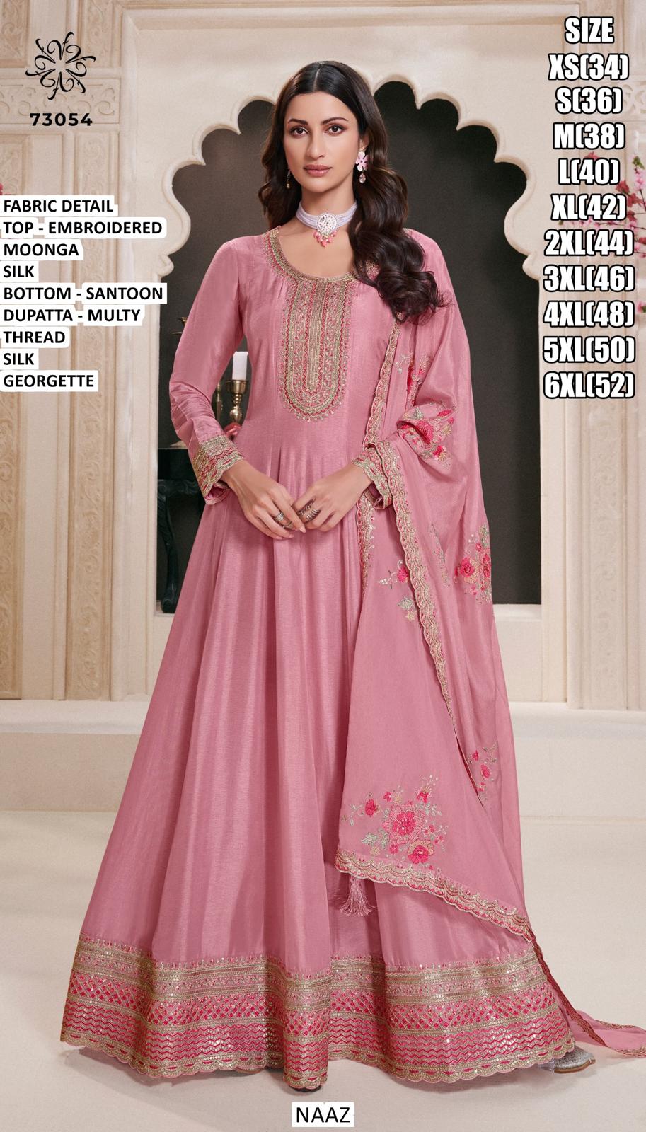 Blush Moonga Silk Anarkali — Suit Set at Trendy Closet, Morrisville NC