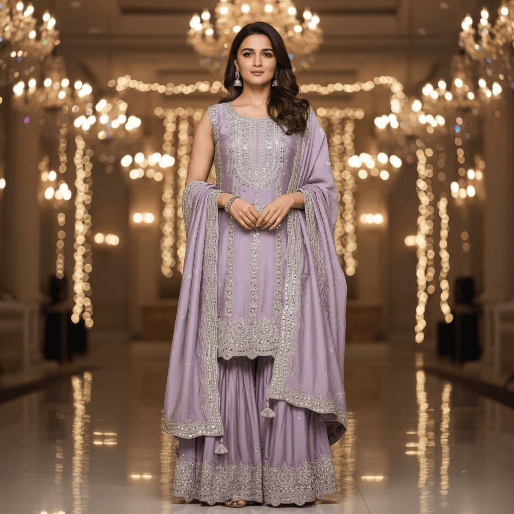 Lavender Dream Sharara — Sharara Suits at Trendy Closet, Morrisville NC