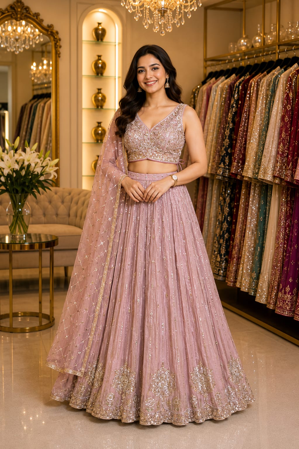Lavender Radiance Lehenga — Lehengas at Trendy Closet, Morrisville NC