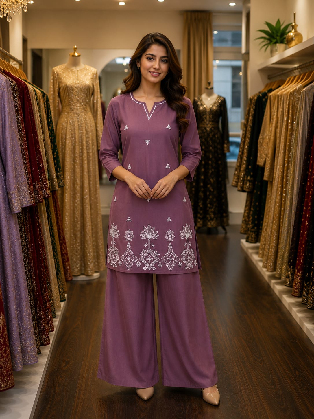 Mauve Meadow Palazzo Set — Palazzo Set at Trendy Closet, Morrisville NC