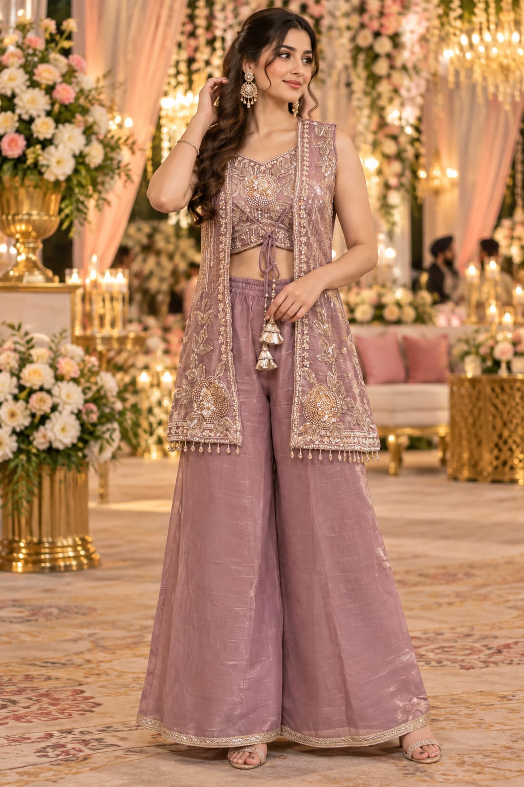 Mauve Petals Indo-Western Set — Indo-Western at Trendy Closet, Morrisville NC