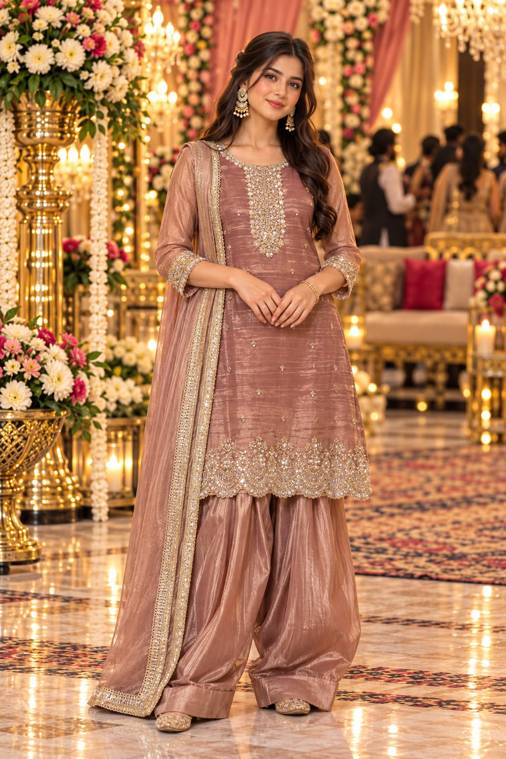 Mauve Radiance Sharara Set — Sharara Suits at Trendy Closet, Morrisville NC