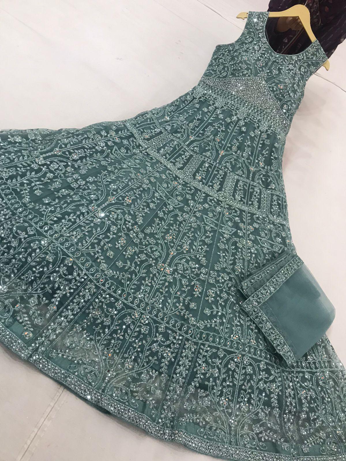 Sage Sequin Kalidaar — Gowns at Trendy Closet, Morrisville NC
