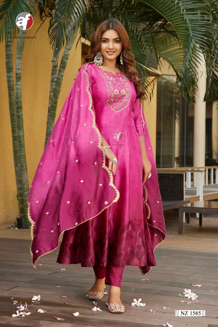 Fuchsia Flora Anarkali — Suit Set at Trendy Closet, Morrisville NC