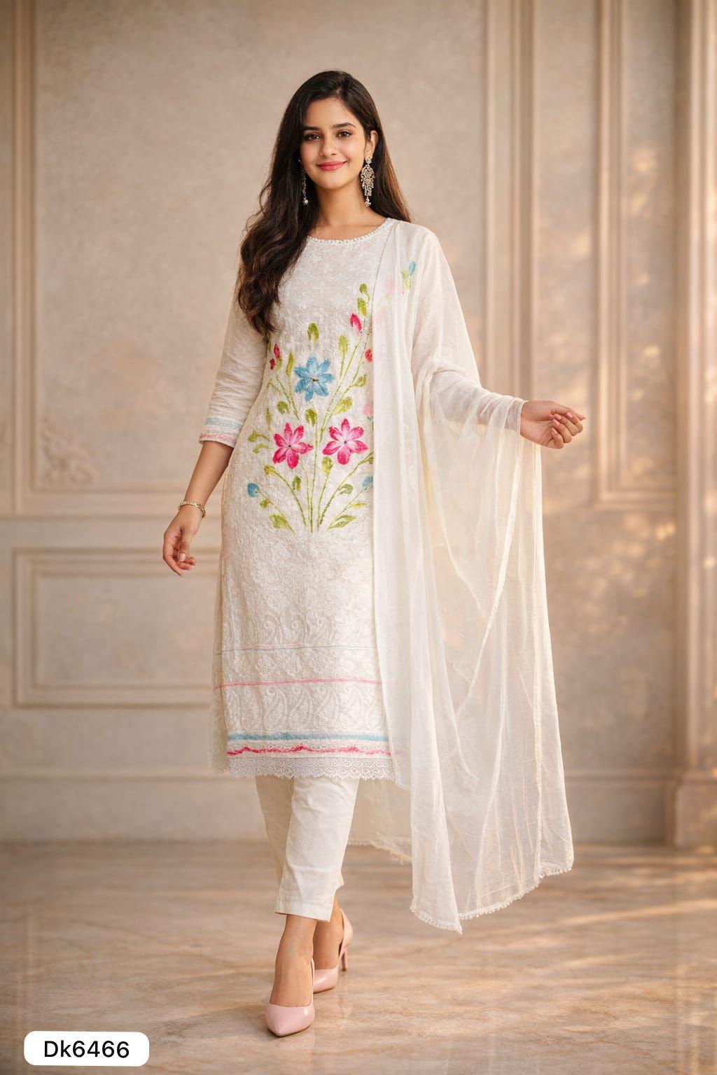 Ivory Meadow Chikankari Suit — Suit Set at Trendy Closet, Morrisville NC