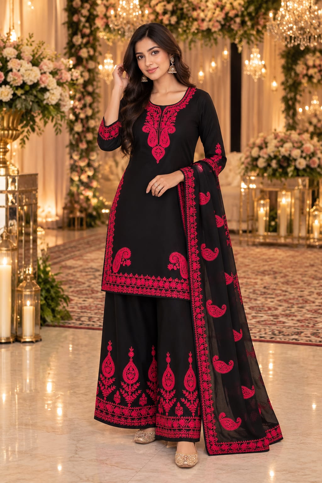 Midnight Rose Sharara — Sharara Suits at Trendy Closet, Morrisville NC