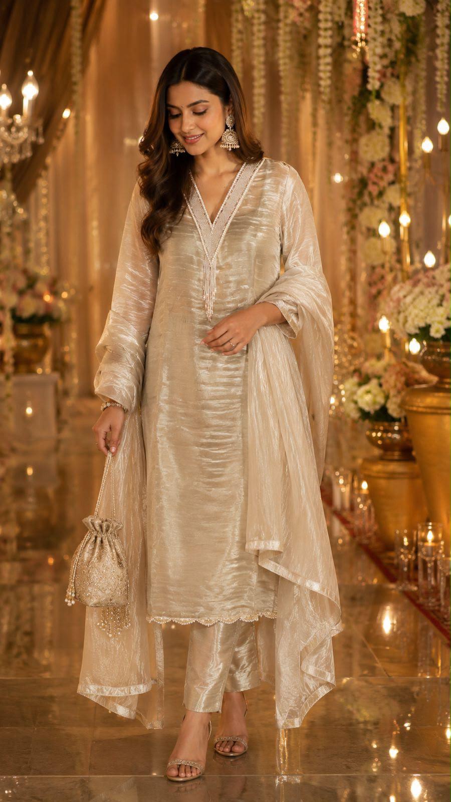 Gilded Gossamer Tissue Set — Suit Set at Trendy Closet, Morrisville NC
