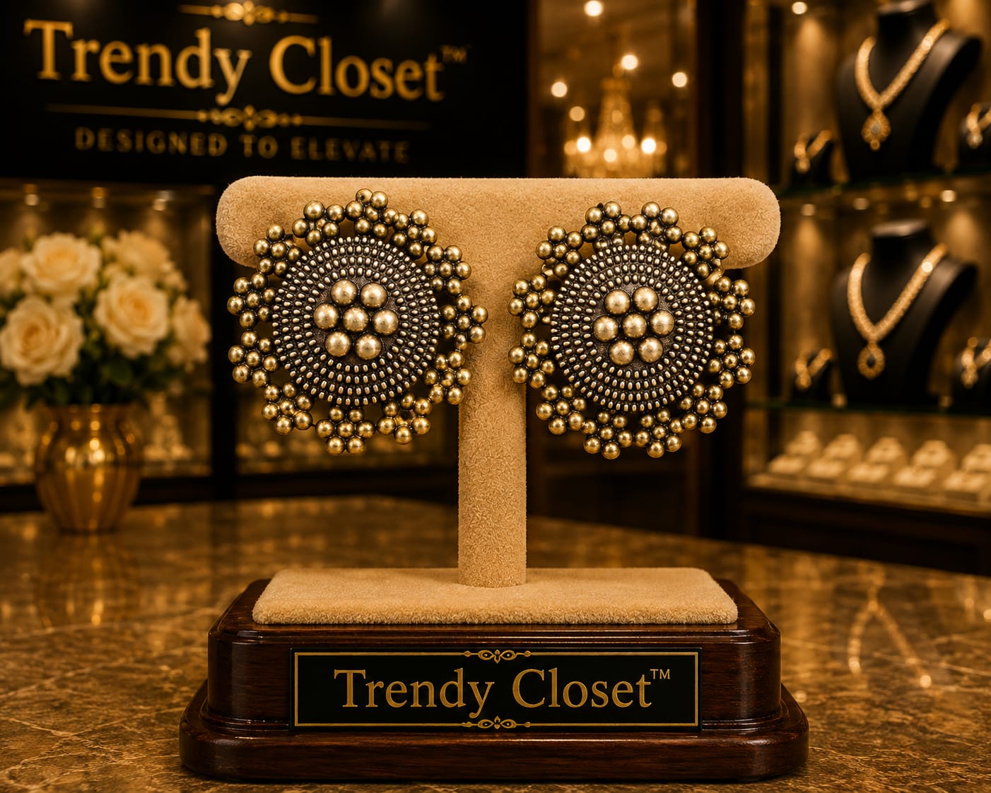 Mandala Antique Studs — Accessories at Trendy Closet, Morrisville NC