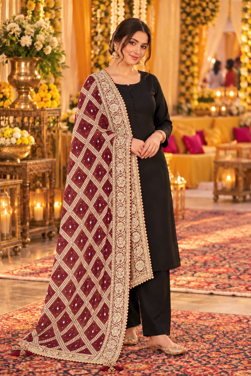 Midnight Garnet Majesty — Suit Set at Trendy Closet, Morrisville NC