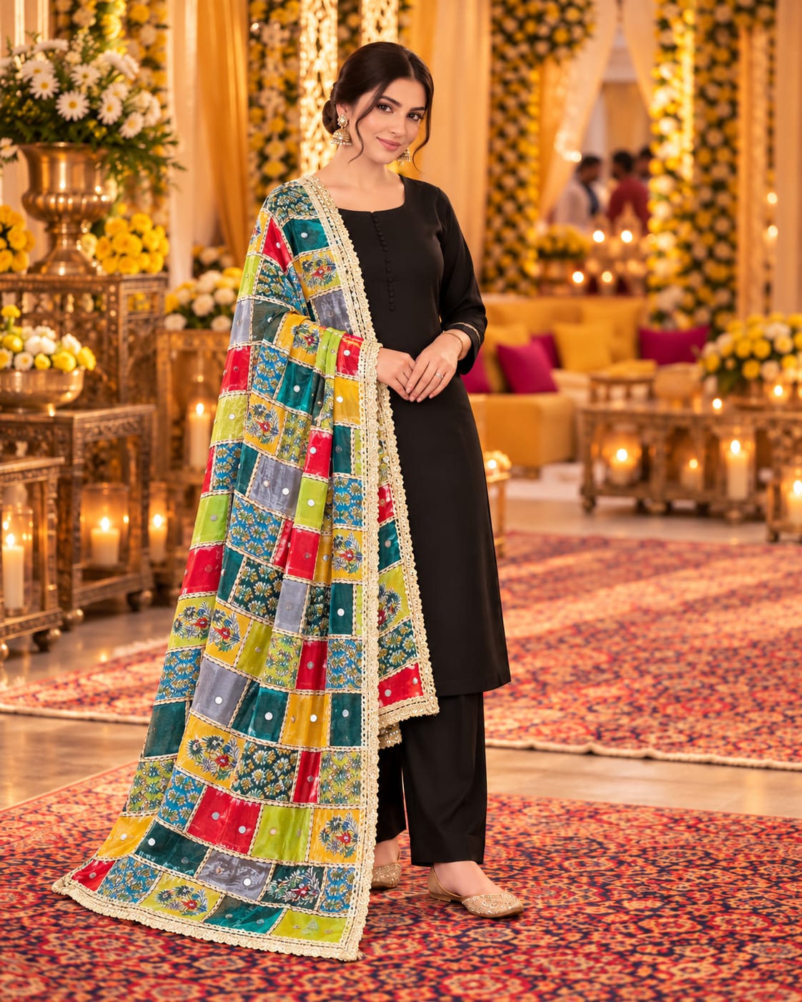 Midnight Mosaic Phulkari Set — Suit Set at Trendy Closet, Morrisville NC