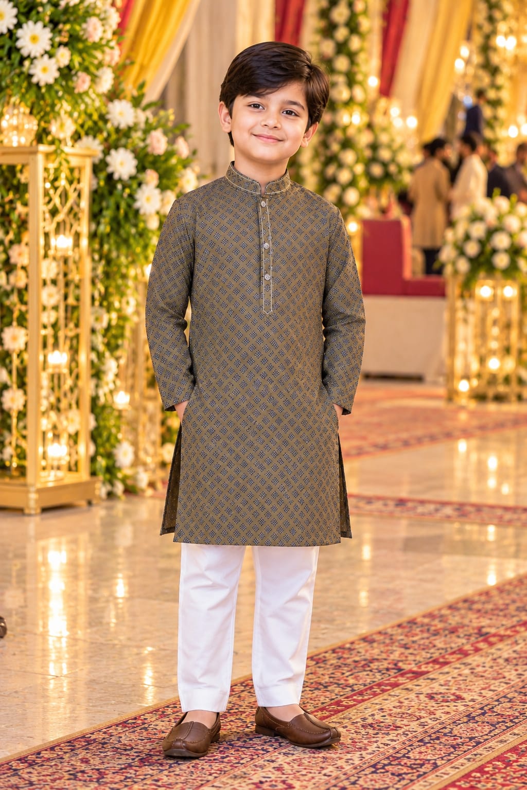 Moss Garden Kids Kurta Set — Kids - Boy at Trendy Closet, Morrisville NC