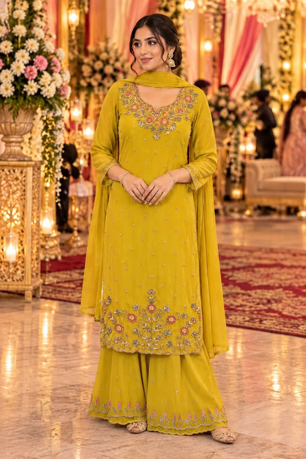 Amber Bloom Sharara Set — Sharara Suits at Trendy Closet, Morrisville NC