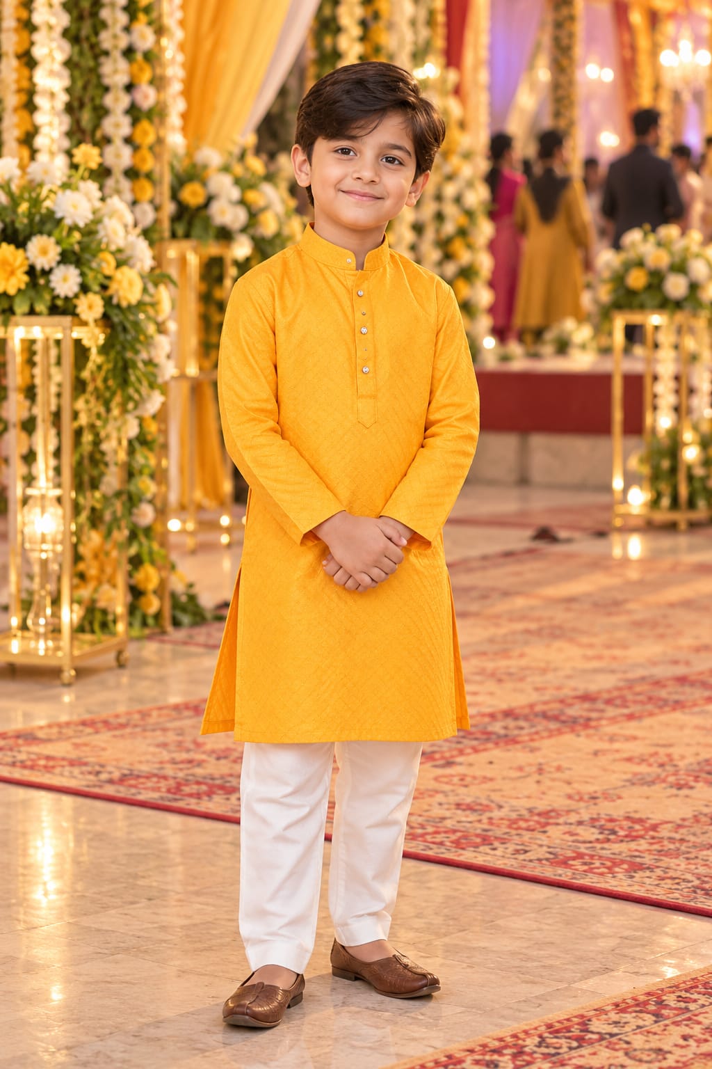 Sunny Saffron Kurta Set — Kids - Boy at Trendy Closet, Morrisville NC