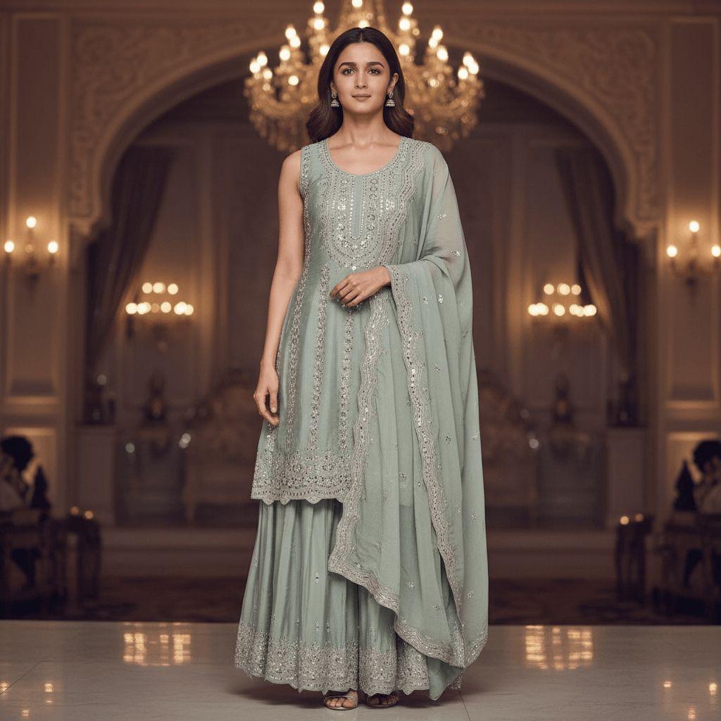 Sage Serenity Sharara — Sharara Suits at Trendy Closet, Morrisville NC