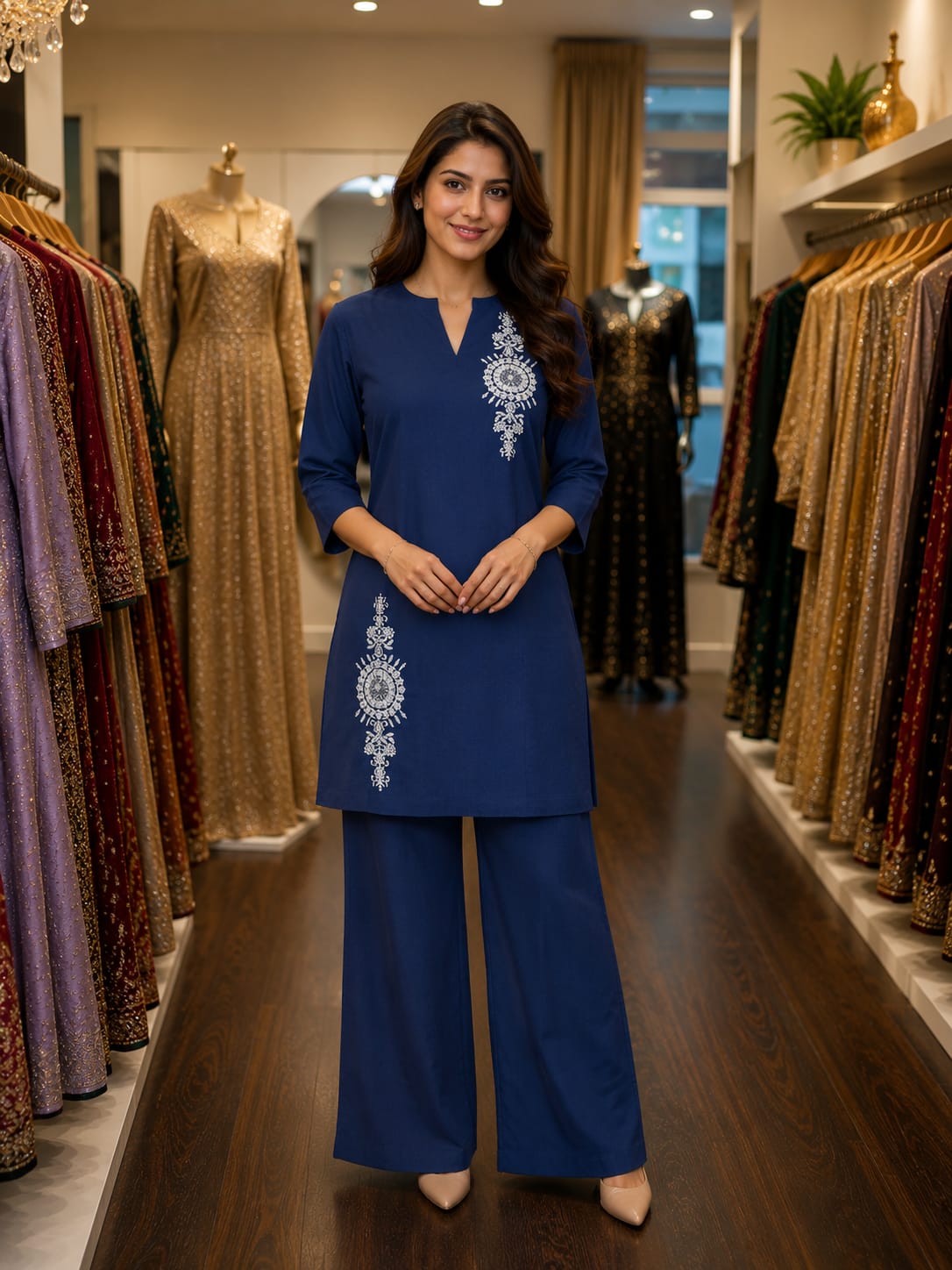 Midnight Indigo Set — Palazzo Set at Trendy Closet, Morrisville NC