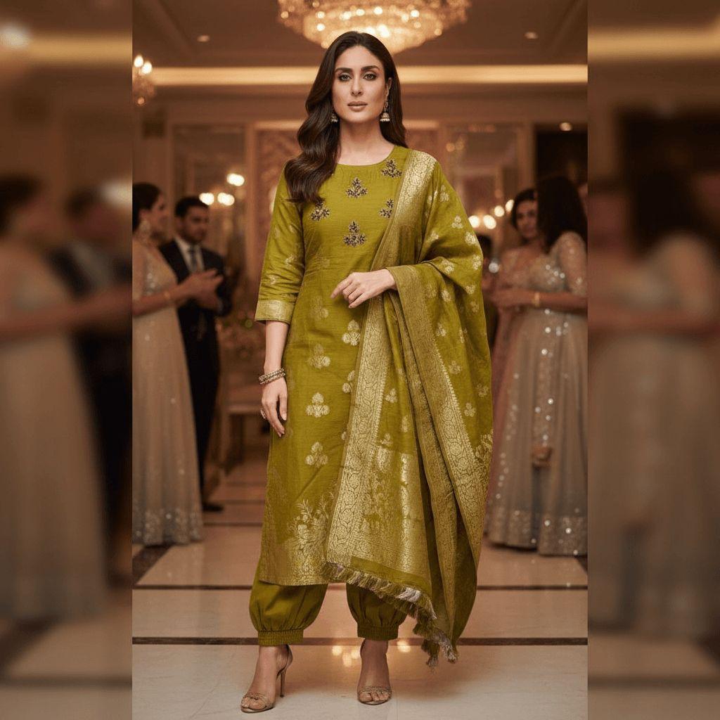 Olive Grace Banarasi Suit — Suit Set at Trendy Closet, Morrisville NC