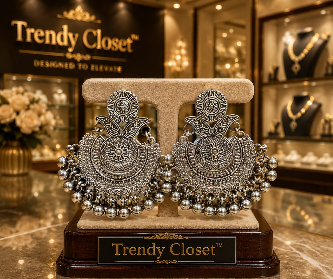 Silver Heritage Chandbalis — Accessories at Trendy Closet, Morrisville NC