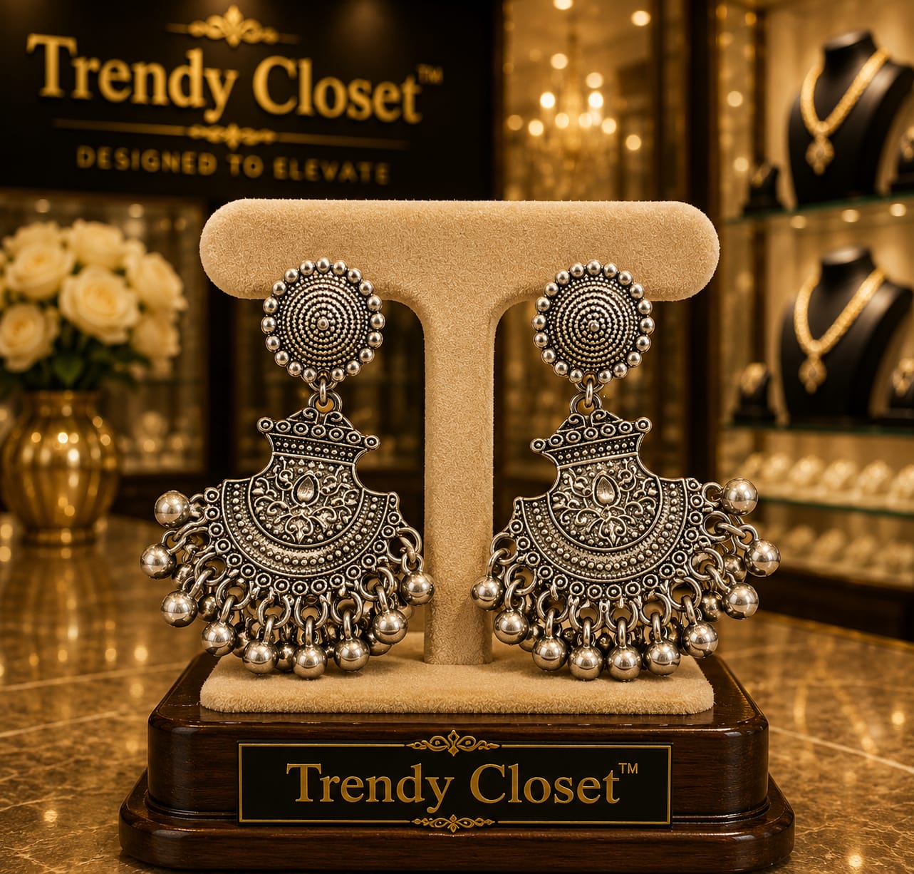 Antique Silver Chandbalis — Accessories at Trendy Closet, Morrisville NC