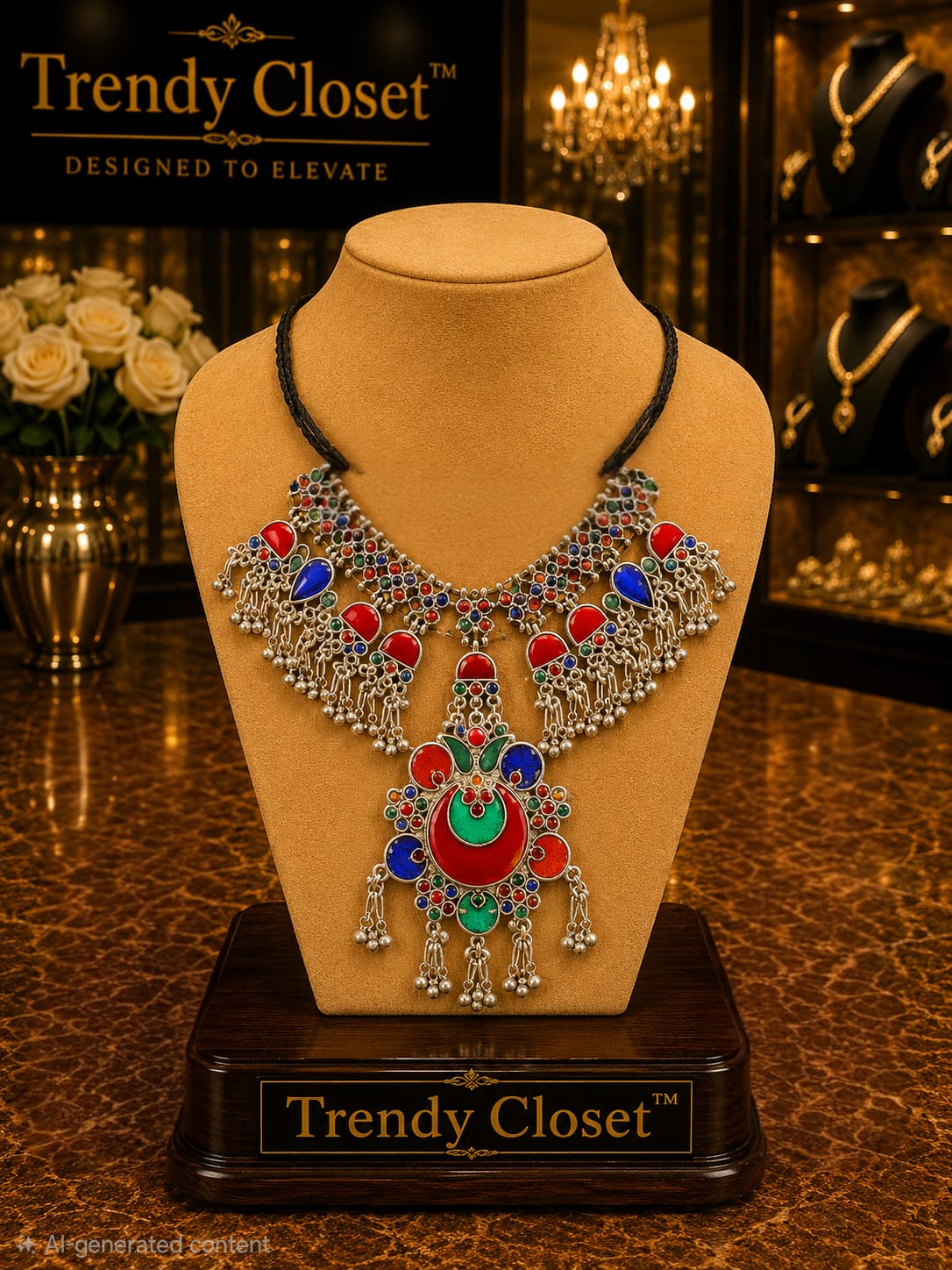 Jaipur Mosaic Choker — Accessories at Trendy Closet, Morrisville NC