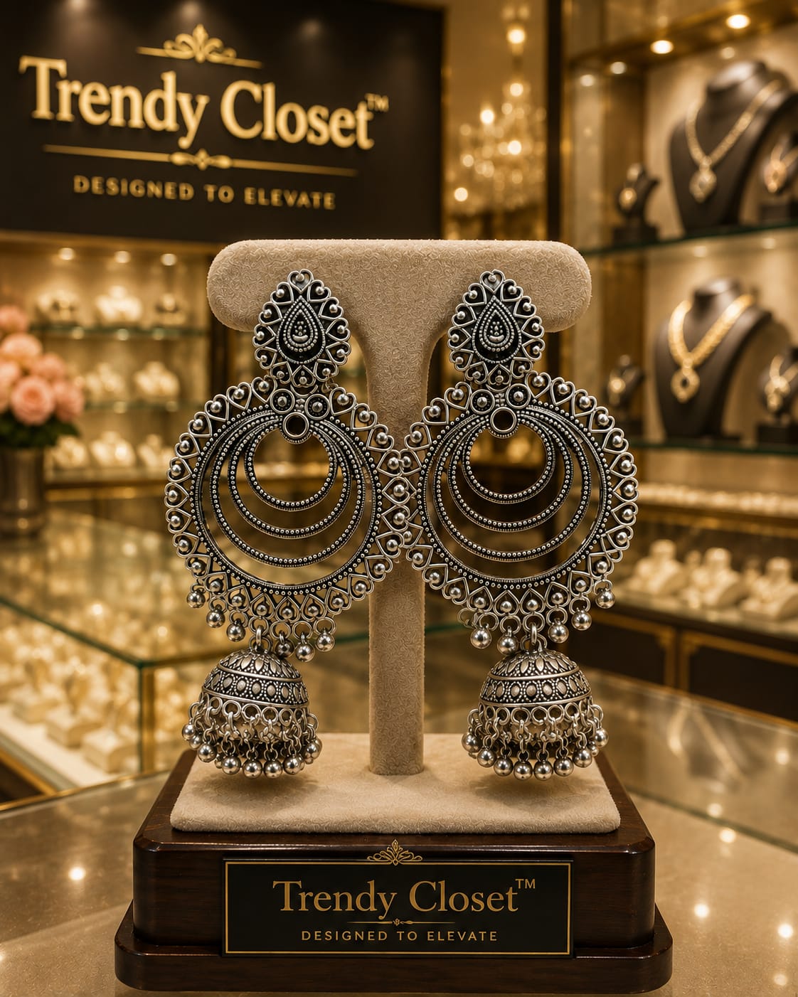 Majestic Silver Chandbalis — Accessories at Trendy Closet, Morrisville NC