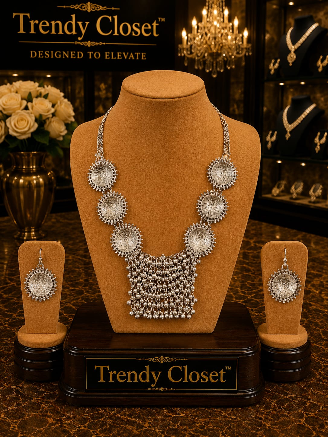 Moonlit Silver Mandala Set — Accessories at Trendy Closet, Morrisville NC