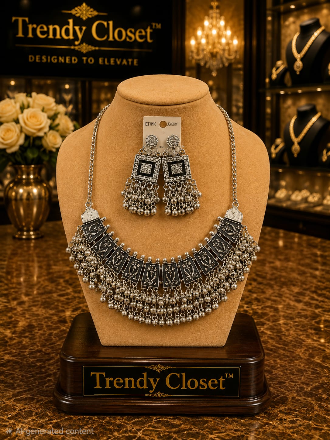 Nocturnal Noir Statement Set — Accessories at Trendy Closet, Morrisville NC