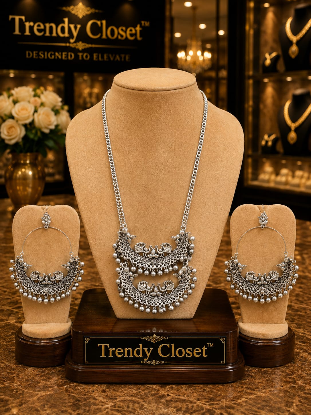 Silver Peacock Heirloom Set — Accessories at Trendy Closet, Morrisville NC