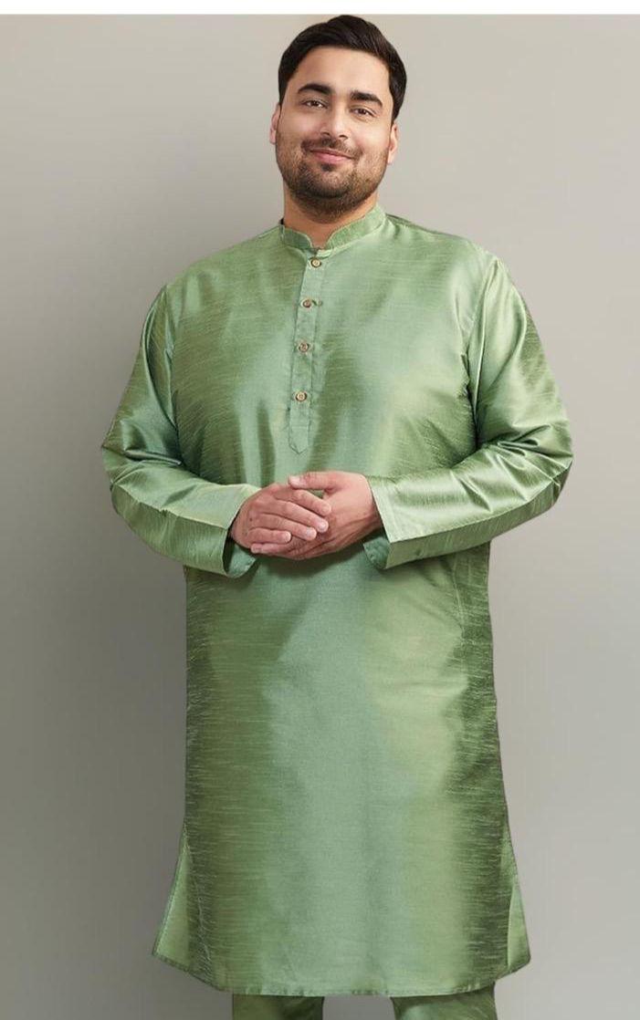 Pistachio Silk Kurta — Men's Wear at Trendy Closet, Morrisville NC