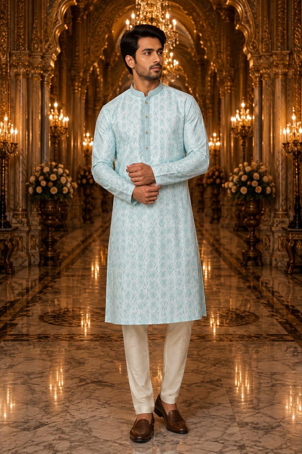 Azure Mist Kurta — Men's Wear at Trendy Closet, Morrisville NC