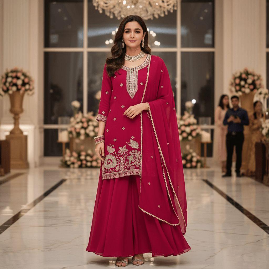Radiant Rani Sharara Set — Sharara Suits at Trendy Closet, Morrisville NC