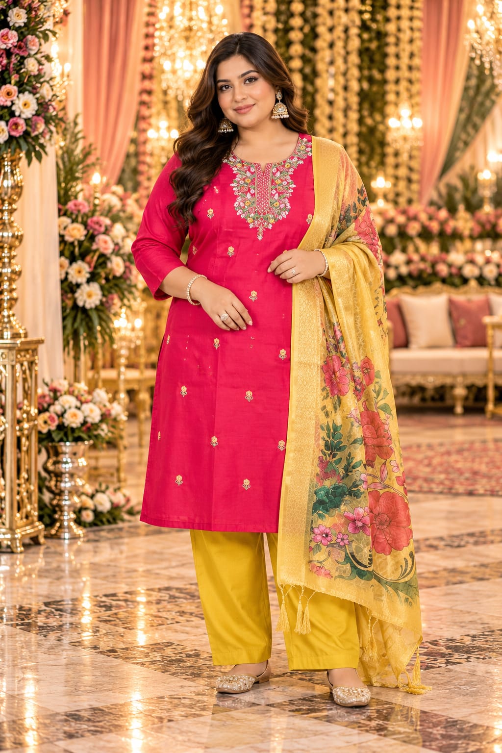 Rani Pink Floral Bloom Set — Suit Set at Trendy Closet, Morrisville NC