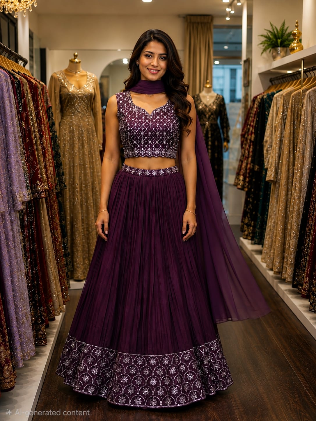 Plum Radiance Lehenga — Lehengas at Trendy Closet, Morrisville NC