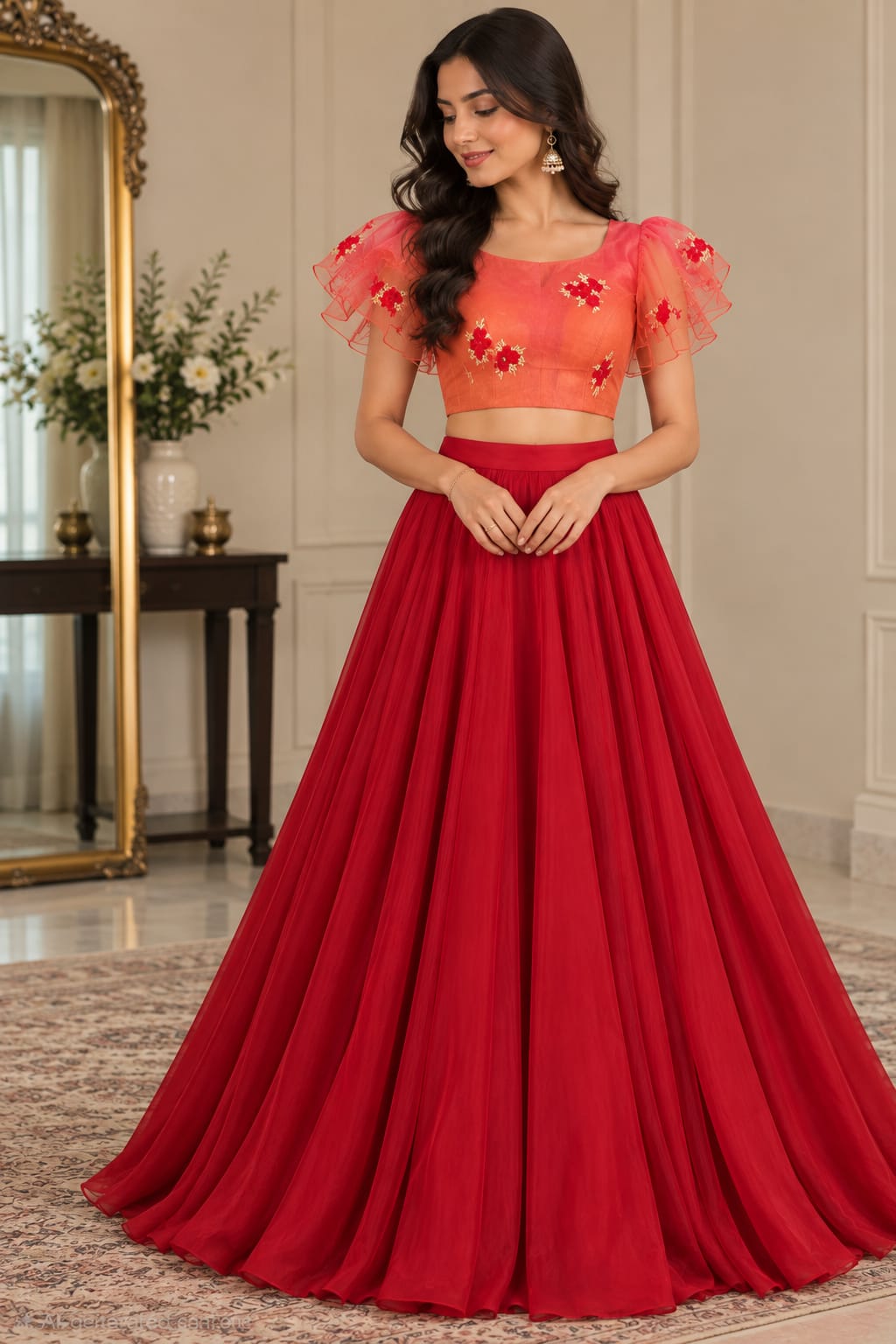 Ruby Rhapsody Lehenga — Blouse (Top) at Trendy Closet, Morrisville NC