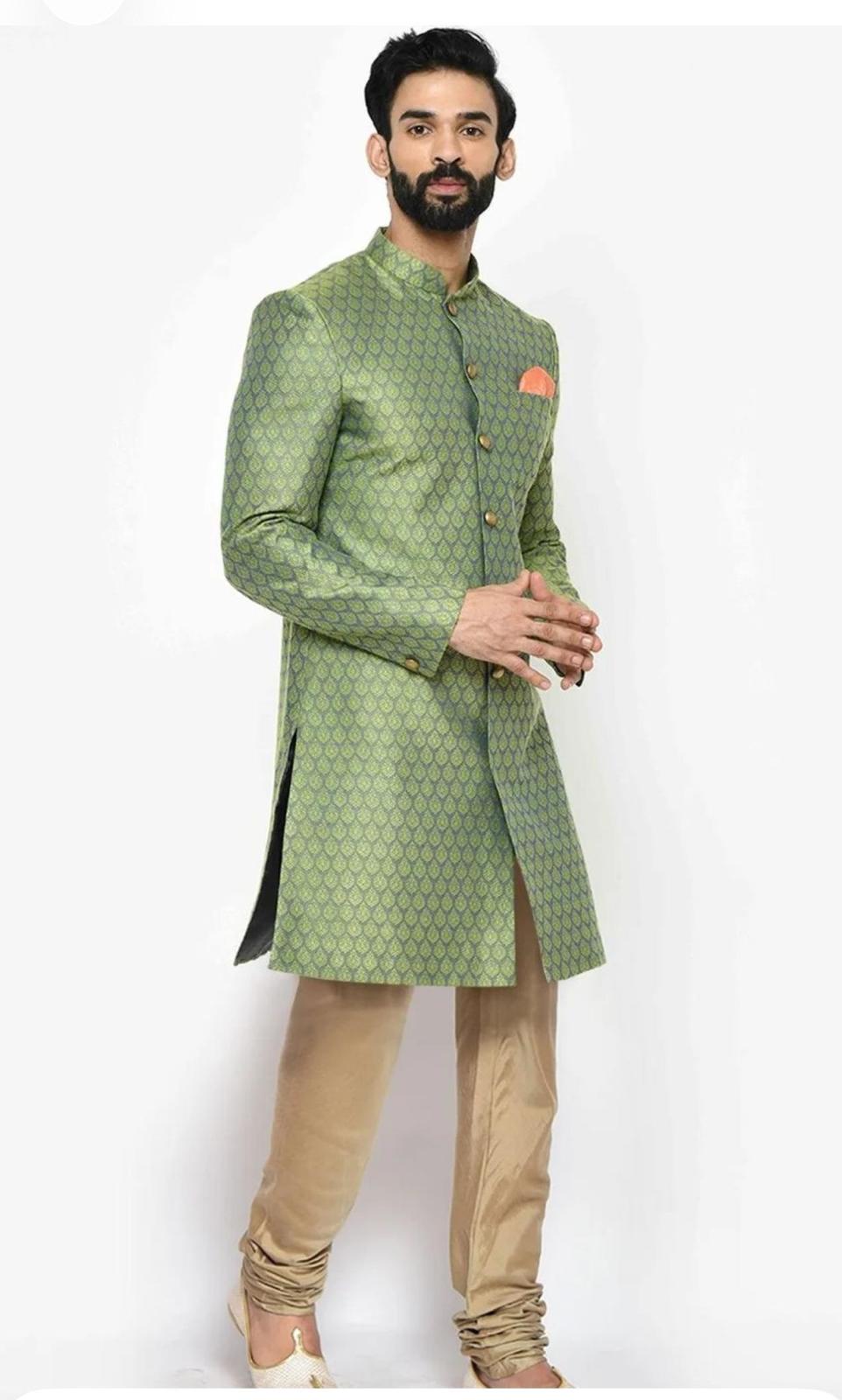 Emerald Leaf Indo-Western — Men's Wear at Trendy Closet, Morrisville NC