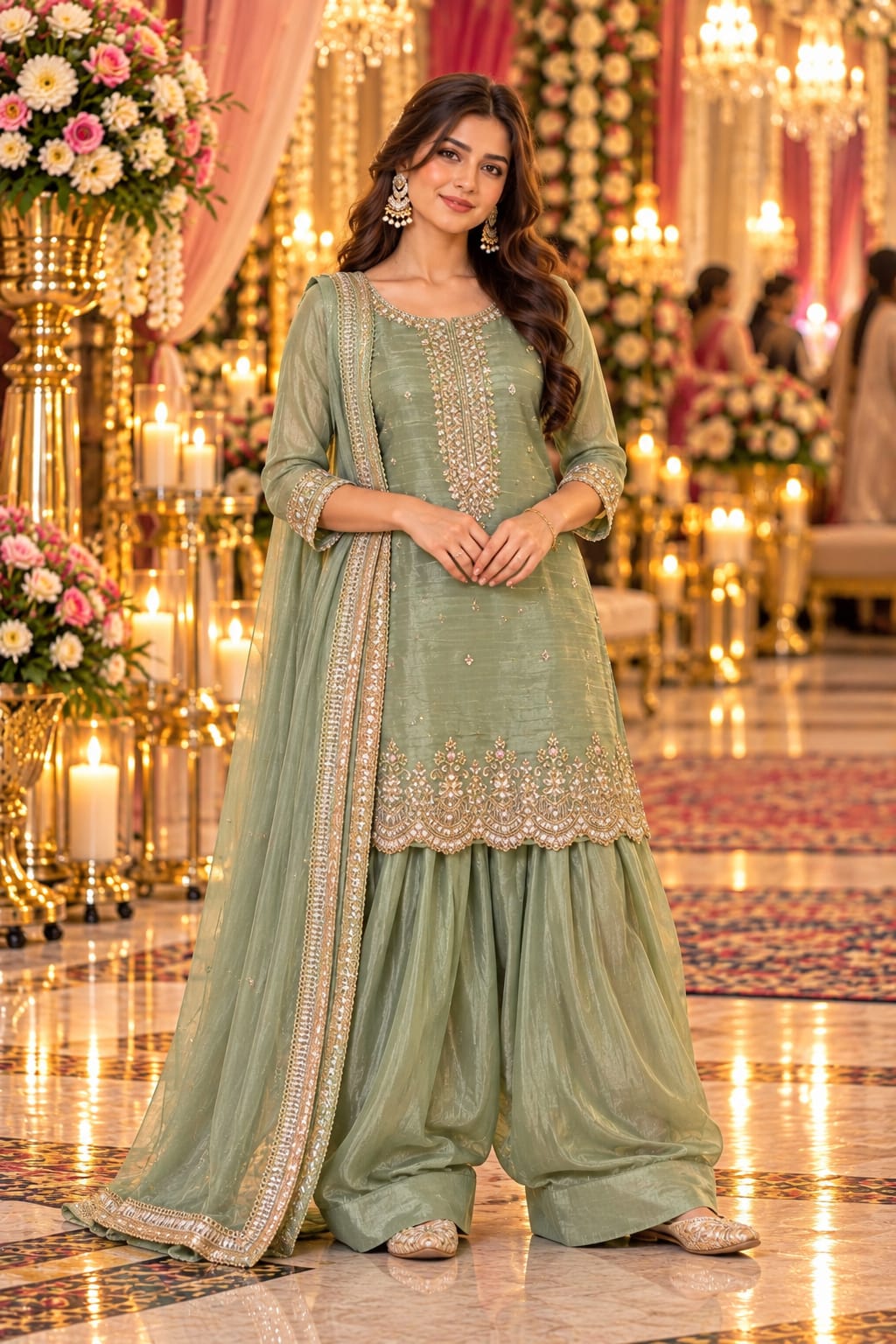 Sage Serenity Sharara — Sharara Suits at Trendy Closet, Morrisville NC
