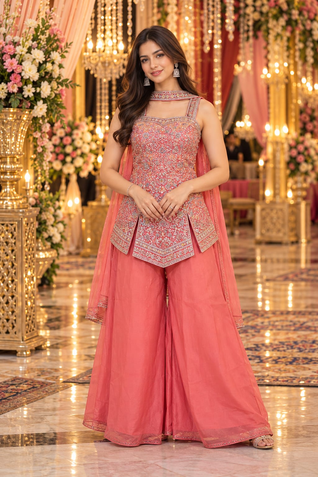 Ethereal Coral Palazzo Suit — Palazzo Set at Trendy Closet, Morrisville NC